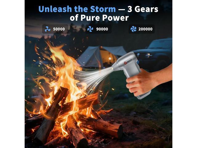 Electric Air Duster 200000RPM Brushless Motor, Cordless Compressed Air Blower with 4 Nozzles & 2 Brushes, 85m/s Powerful Rechargeable Cleaner for...