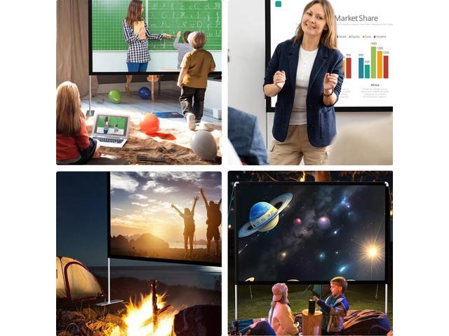 Projector Screen with Stand 100 inch 16:9 HD 4K Outdoor Projector Screen for Home Theater 3D Fast-Folding Portable Projection Screen Indoor Legs...