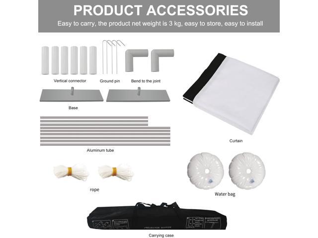 Projector Screen with Stand 100 inch 16:9 HD 4K Outdoor Projector Screen for Home Theater 3D Fast-Folding Portable Projection Screen Indoor Legs...