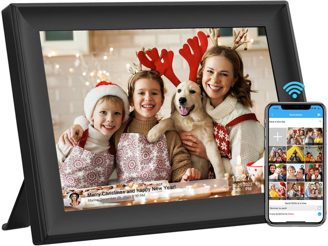 32GB 10.1 Inch WiFi Digital Picture Frame with 1280x800 HD IPS Touch Screen, Send Photo or Videos via App or Email,Support USB Drive/SD Card Extend...