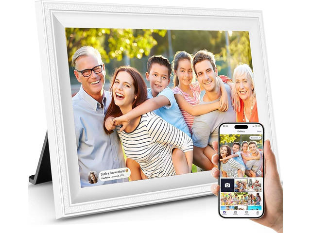 Smart White Digital Picture Frame WiFi Send Photos from Your Phone 16GB Storage 10.1inch 1280x800 IPS Touch Screen Digital Photo Frame Auto-Rotate...