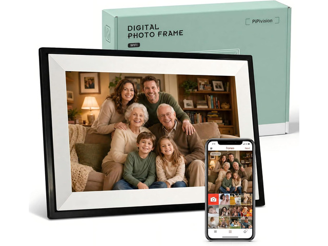 10.1' WiFi Digital Picture Frame, Instantly Share Photos & Videos from Phone, Easy Setup for Seniors, 32GB Storage, HD IPS Touch Screen, Stay...