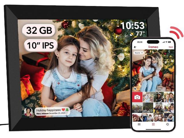 10.1Inch WiFi Digital Picture Frame IPS Touch Screen HD Disply,Video Clips and Slide Show,Auto-Rotate, Wall Mountable,Send Photos Instantly from.