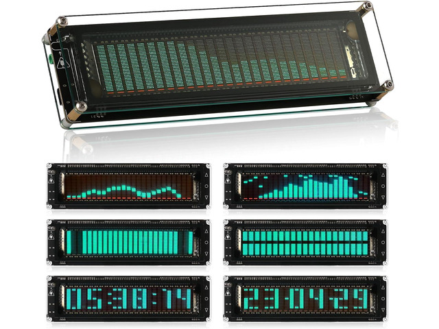 Nobsound AK2515 Pro Audio Spectrum Analyzer with VFD Display, MIC Input & Advanced AGC - Precise Sound Level Meter for Musicians and Audio Enthusiasts