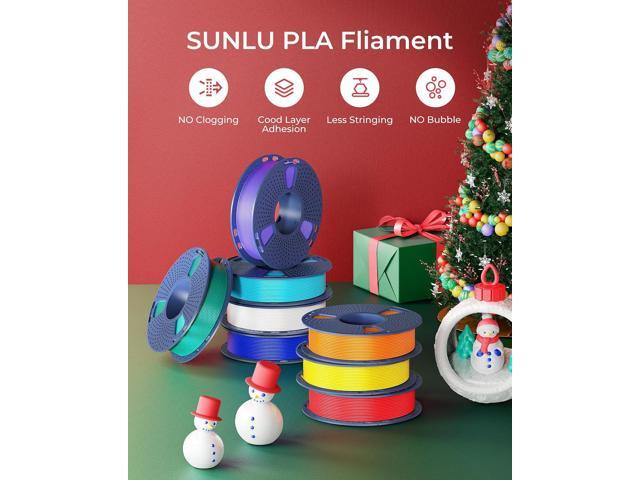 250g PLA Filament 1.75mm Bundle, SUNLU 3D Printer Filament Neatly Wound, Individually Vacuum Packed, 250g Spool, 8 Rolls,...