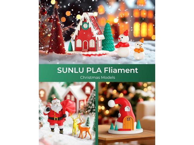 250g PLA Filament 1.75mm Bundle, SUNLU 3D Printer Filament Neatly Wound, Individually Vacuum Packed, 250g Spool, 8 Rolls,...