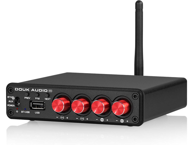 4 Channel Bluetooth Amplifier, 50W x 4 Audio Power Amp, Hi-Fi Home Stereo Speaker Receiver [Douk Audio M4]