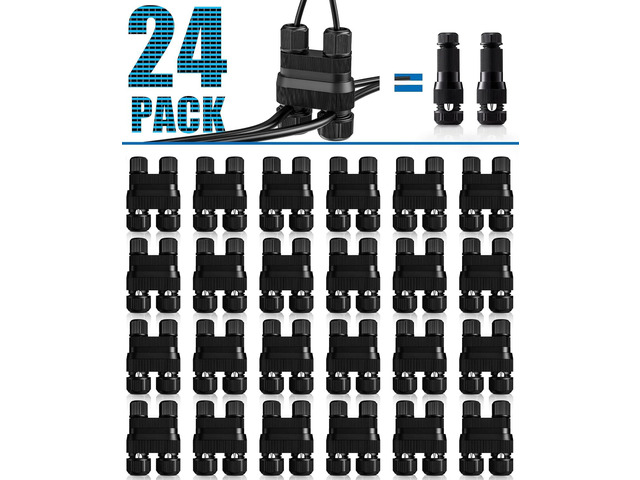 SUNVIE Fastlock2 Low Voltage Wire Connector Landscape Lighting Connectors 14-18 Gauge Waterproof Low Voltage Connectors Outdoor Landscape Wire...