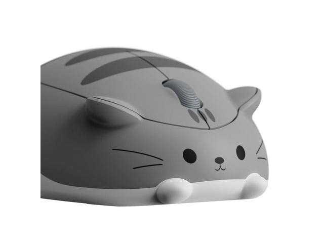 SOEWIOU Cat Theme Wireless Gaming Mouse Gray, Tri-Mode Mouse BT3.0/BT5.0/2.4G, Cute Optical Cordless Cartoon Mice for Computer/Laptop/Desktop/PC,...