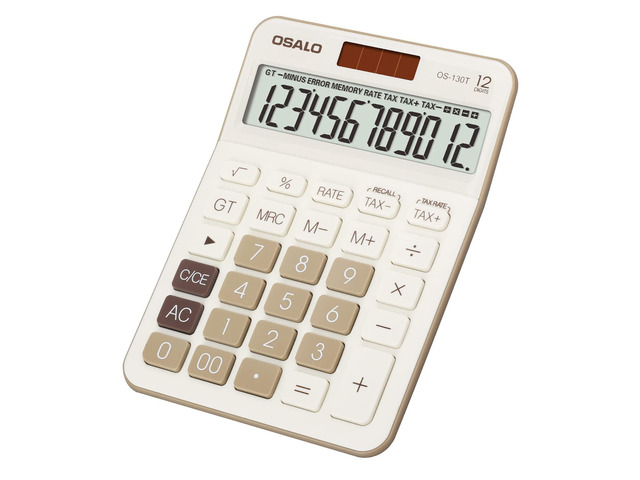 SOEWIOU 12 Digit Office Calculator Desktop with Tax+/- for Advanced Tax Calculation, Large LCD Display Big Buttons, Dual Power Durable Portable...