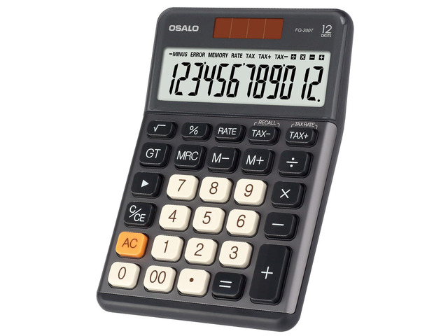 SOEWIOU Office Small Calculator Desktop with Tax+/- for Tax Calculation, 12 Digit Large LCD Display, Solar Battery Power, Durable Portable Design,...