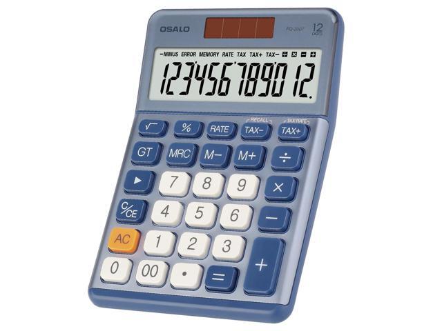 SOEWIOU Office Small Calculator Desktop with Tax+/- for Tax Calculation, 12 Digit Large LCD Display, Solar Battery Power, Durable Portable Design,...