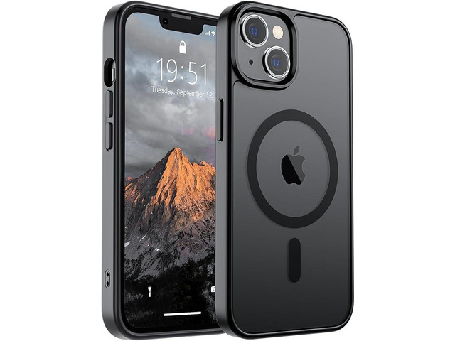 SOEWIOU Magnetic for iPhone 14 Case & iPhone 13 Case (Compatible with MagSafe)(Military Grade Drop Protection) Translucent Matte Shockproof Phone...