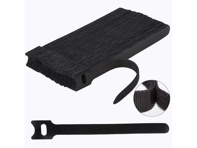 SOEWIOU 60 PCS 6 Inches Reusable Cable Ties, Adjustable Cord Straps Wire Organizer Cord Wrap and Hook Loop Cable Management