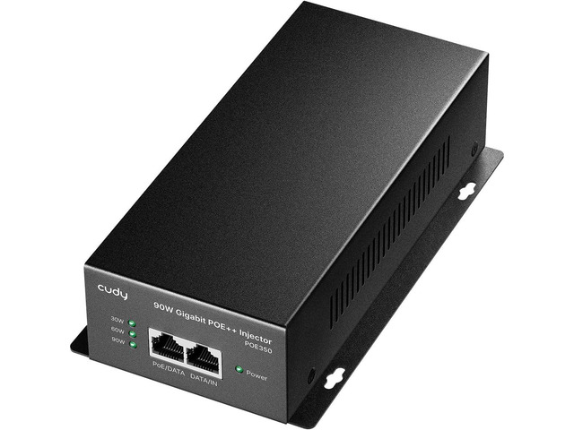 Cudy 90W Gigabit PoE++ Injector, 802.3bt/at/af, 4-Pair, Metal, POE350