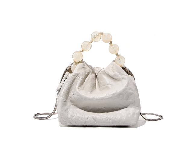Women Genuine Leather Handbag Purse Top Handle Shoulder Crossbody Bag White