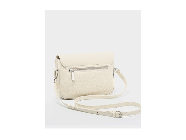 Genuine Leather Women Square Crossbody Shoulder Purse Flap Satchel Handbag White