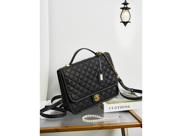 Genuine Leather Crossbody Purses for Women Handbag and Backpack Black