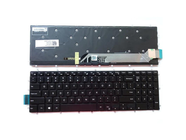 US-made keyboard (white with backlight) for Inspiron 3785, 3790, 3793, 5565, 5567, and 5570 laptops.