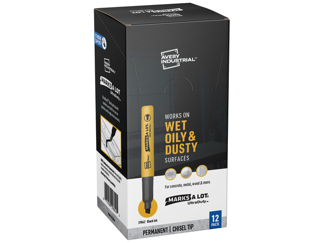 Avery Marks A Lot UltraDuty Markers, Chisel Tip, Black (29842)