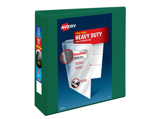Avery Heavy-Duty Binder, 3' One Touch EZD Rings, Green (79109)