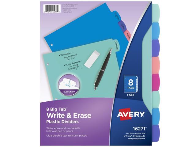 Avery Big Tab Write & Erase Dividers, 8-Tab (16271)