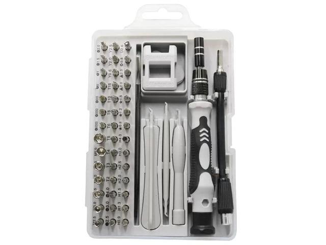 Precision Screwdriver Set 52 Pieces Small Magnetic Screwdriver Bits Electronic Repair Kit with No-Slip Handle, Tweezers, Pry Tools