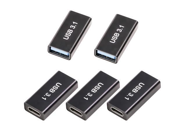 POHFP 5 USB Female to C Female Adapter, 10GB-Usb3.1 to C Adapter Connector, Bi-Directional High Speed USB Extension Connector Support Charge &...