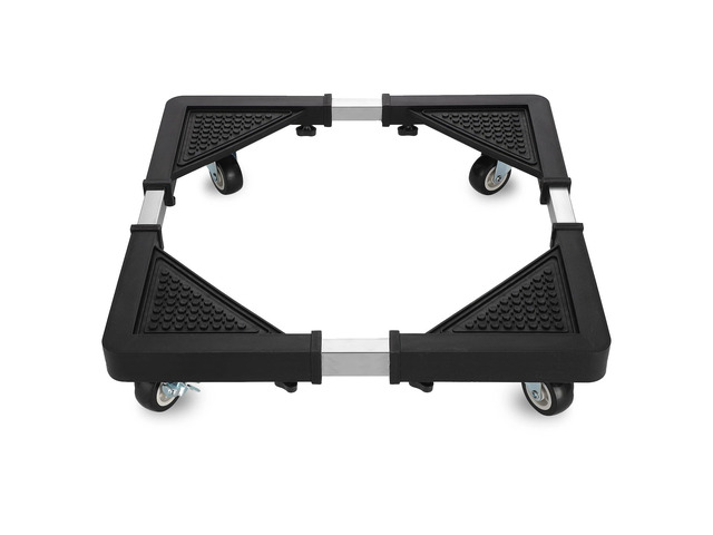 Mini Fridge Stand with 4 Locking Wheels 17.7'-25.6' Adjustable Dolly Washing Machine Stand Basefor Furniture Portable Refrigerator Dryer StandBlack