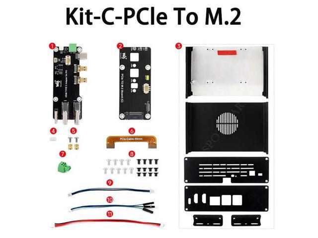 Pi 5 Box Case Kit-C PCIe to M.2 NVMe SSD All Ports To Pi's USB Side