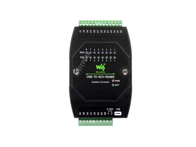 Industrial UART USB TO 8CH RS485 Isolated Converter For 35mm standard rail and stacked installation