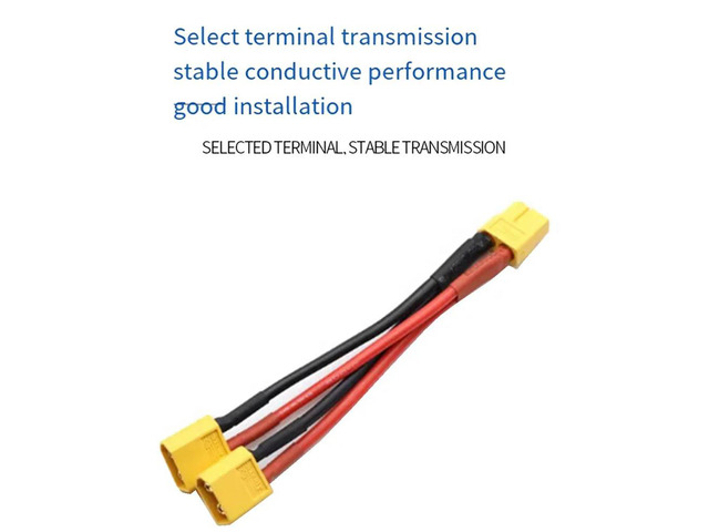 XT60 Parallel Connector 1 Female To 2 Male Cable Dual Extension Y Splitter 14AWG Silicone Wire For RC Durable