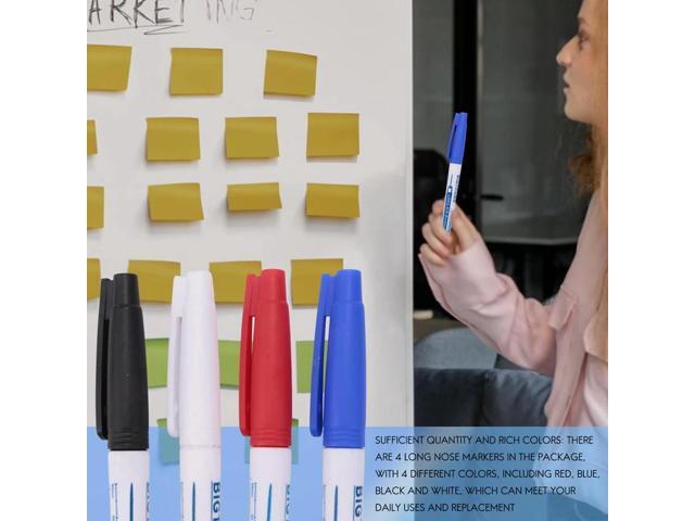 4 Pcs Deep Reach Markers Long Nose Marker Waterproof Deep Hole Marker 30 Mm Reach Permanent Markers, 4 Colors