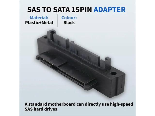1 PCS SAS Female To SATA Male 15Pin Bend Head 90 Degree Angle Adapter Converter SFF-8482 Black For Motherboard Cable