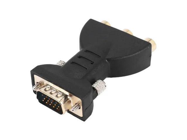 3 RCA RGB Female To HD 15-Pin VGA Style Component Video Jack Adapter Conventer