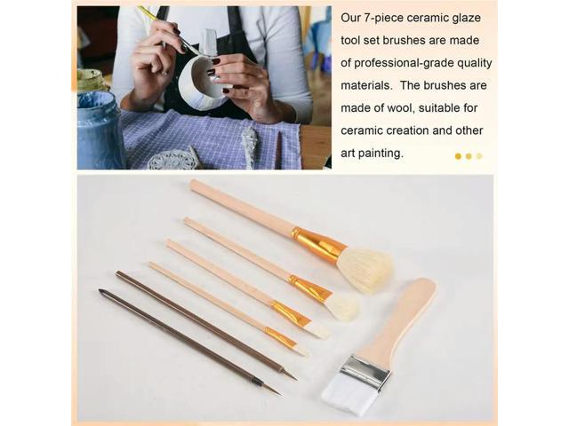 7 Pieces Glaze Tools, Pottery Supplies Different Shapes Of Pottery Glaze Brushes For Pottery Acrylic Oil