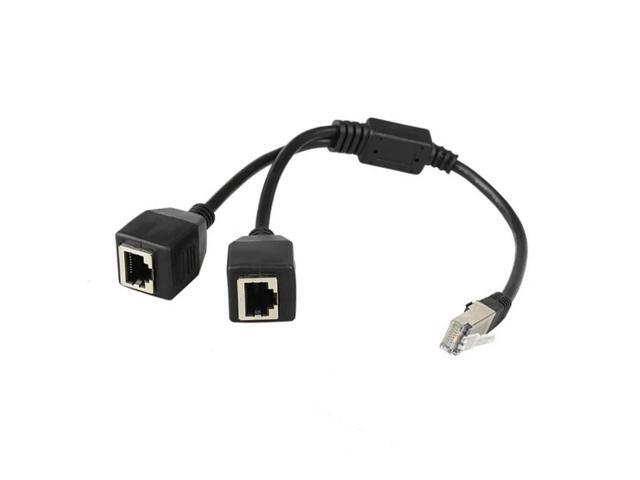 RJ45 Ethernet Splitter Cable,1 Male To 2 Female Ethernet Connector Cable Suitable Cat5, Cat6 LAN Ethernet Socket Adapter