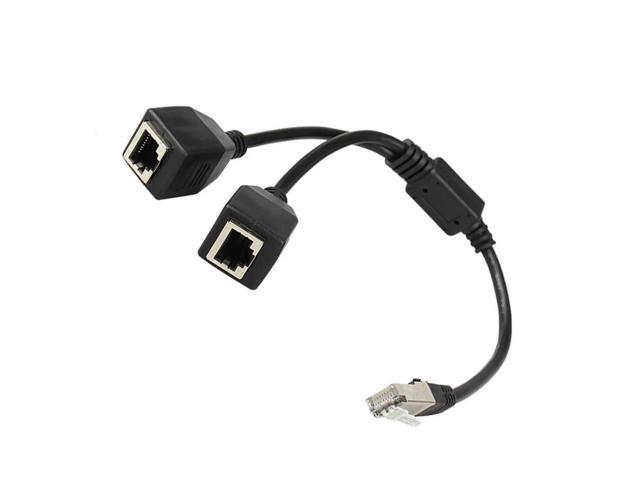 RJ45 Ethernet Splitter Cable,1 Male To 2 Female Ethernet Connector Cable Suitable Cat5, Cat6 LAN Ethernet Socket Adapter
