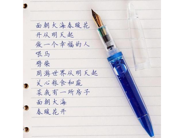 0.5Mm Nib Fountain Pen With Eyedropper High Capacity Transparent Pens Office School Supplies For Student Writing Gifts Statio