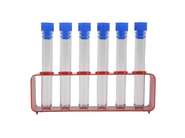 1 Sets 15 X 100Mm With Rack Clear Test Tubes With Caps And 6 Holes Holder Rack Nurse Party Decoration