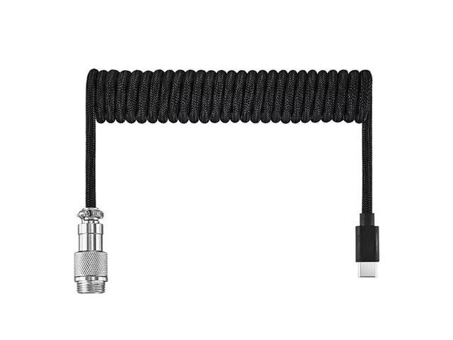 Usb Keyboard Cable Black Coiled Keyboard Usb Type C Cable DIY Aviation Plug Cable Connector Gaming Usb Keyboard Cable
