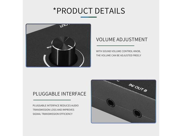 4 Port Audio Switch, 3.5Mm Audio Switcher, Stereo AUX Audio Selector, 4 Input 1Output/1Input 4 Output Audio Switcher Box