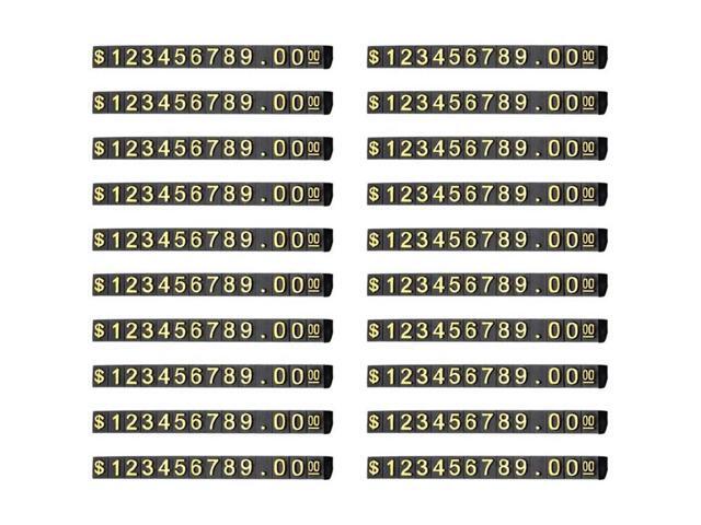 40 Sets Price Display Square Adjustable Price Tag For Price Display Counter Stand Number Letter Dollar Price Block Kit M