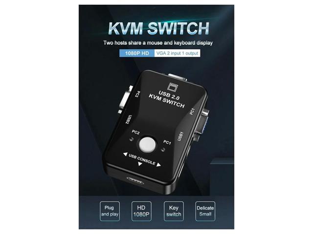 USB 2.0 KVM Mouse Switcher Keyboard VGA Splitter Box Sharing Switch USB KVM Switch 2 Port VGA SVGA Switch Box Durable