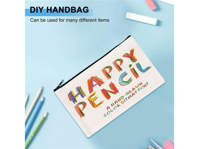 10Pcs Canvas Makeup Bags Canvas Zipper Pouch Bags Pencil Case DIY Craft Bags For Travel DIY Craft School Colorful Zipper