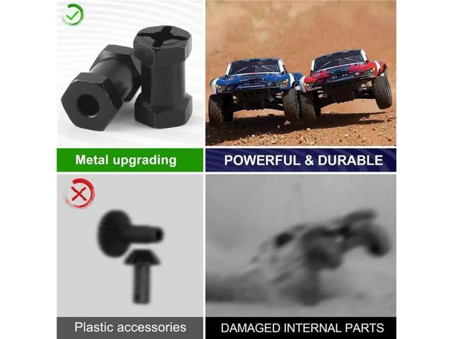 4Pcs Aluminum 12Mm Hex Wheel Hub Drive Adaptor Extension Combiner Coupler For 1/10 RC Car Crawler SCX10 D90