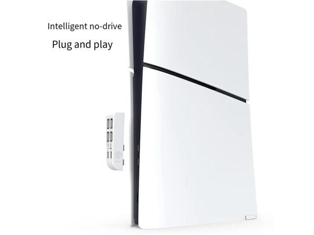 For PS5 Slim 6-In-1 USB 2.0 HUB Data Transfer Extender USB Multi-Function Splitter Easy Install White