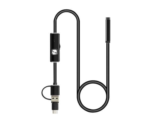 3-In-1 Endoscope Camera 480P/5.5mm/Hard Wire/IP67 Waterproof for Car Maintenance and Industrial Sewer Inspection