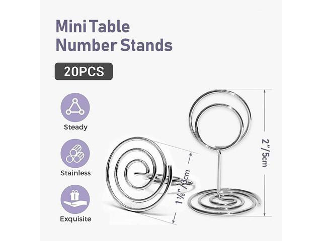 Table Number Holders 20Pcs - 2 Inch Mini Place Card Holder Short Table Number Stands For Wedding Party