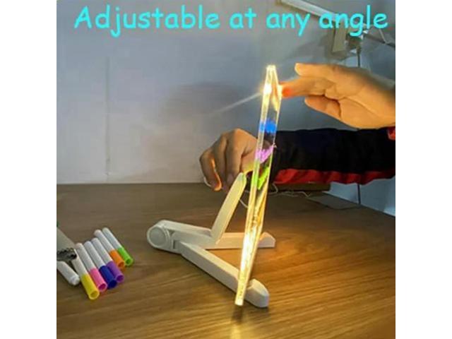 LED Notepad With Colors, Illuminated Acrylic Notepad With Colors, Notepad With Adjustable Stand And 7 Pens